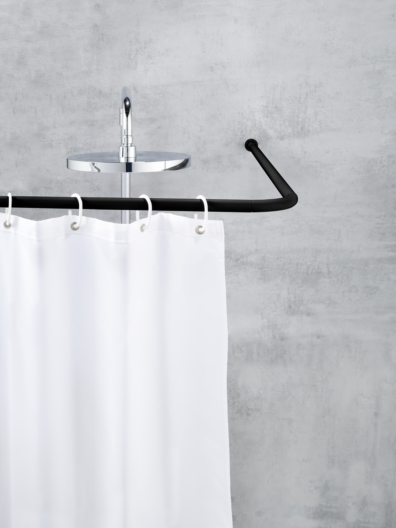 wenko Corner curtain rod wenko universal black