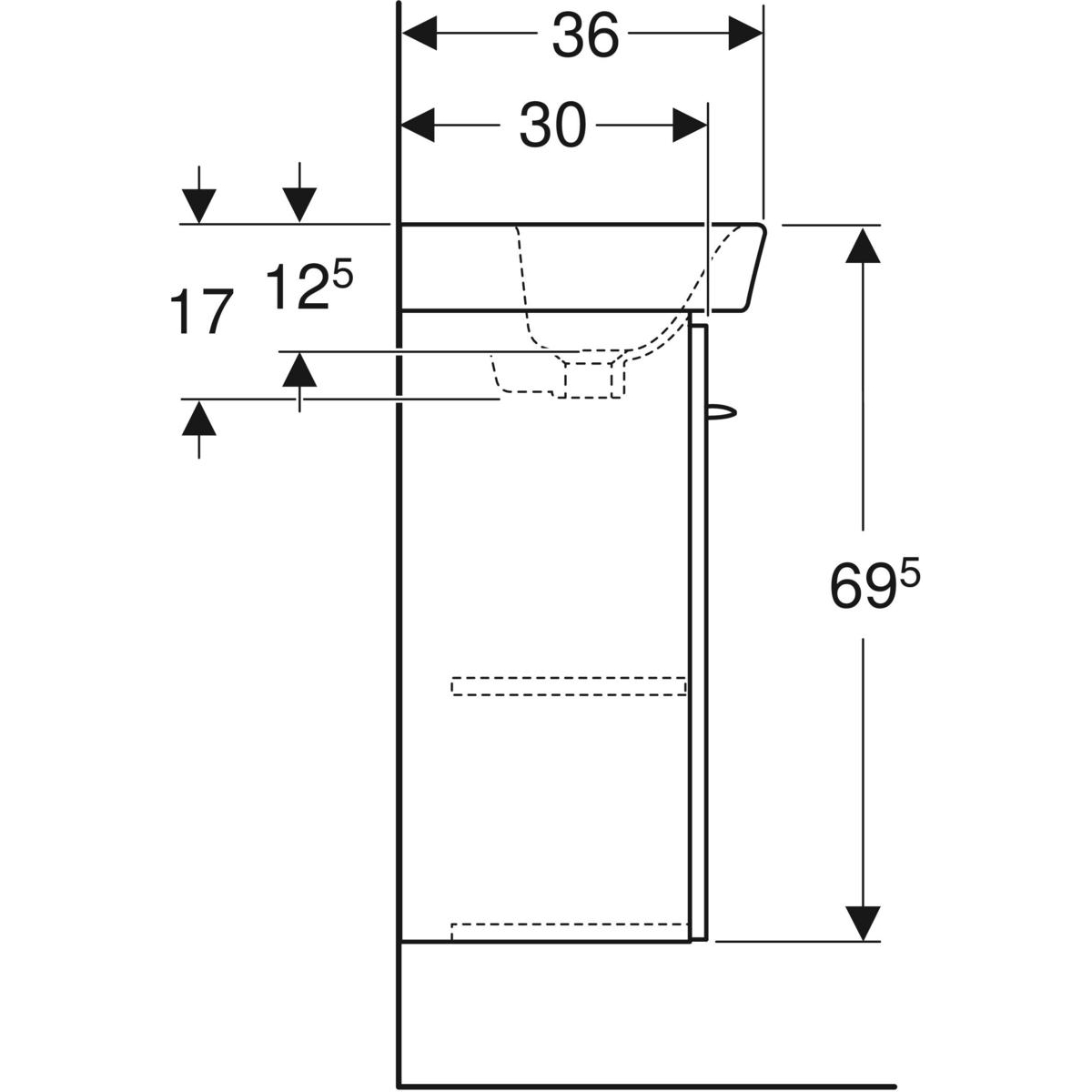 ido Möbelpaket ido glow square 500x360x695mm mörkbrun
