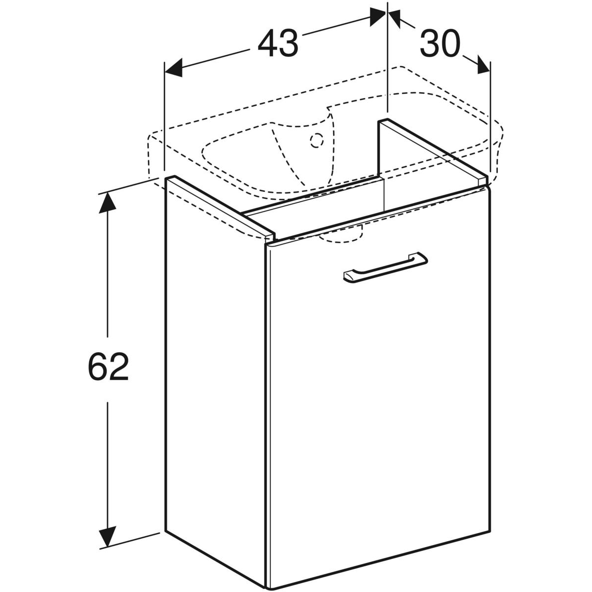 ido Allaskaappi ido glow square 430x330x620mm tummanruskea