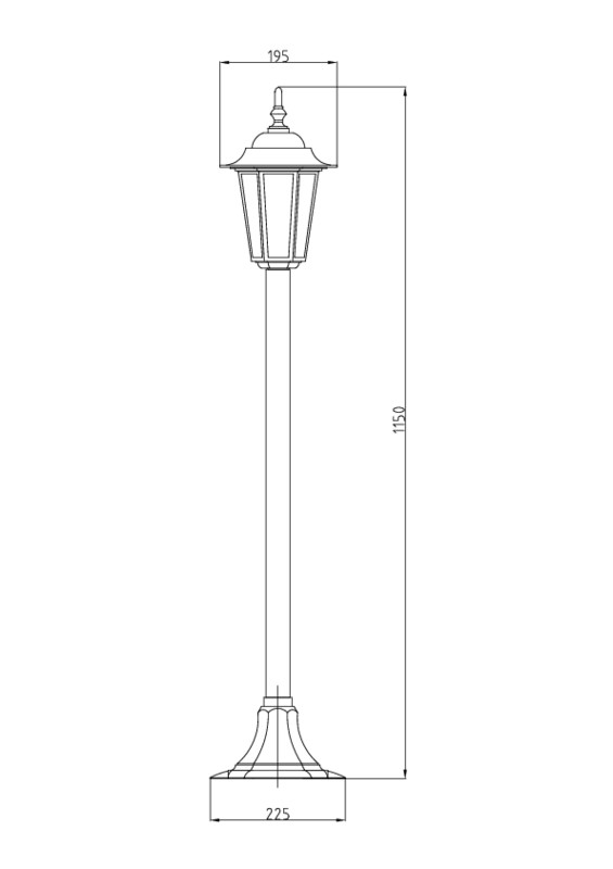 airam Gårdsarmatur ip44 e27 glc wh h1150