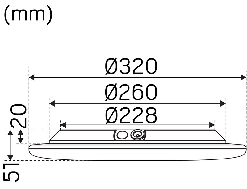 hide-a-lite Surface mounted luminaire ip44 1700lm 17w 3/4k wh dim