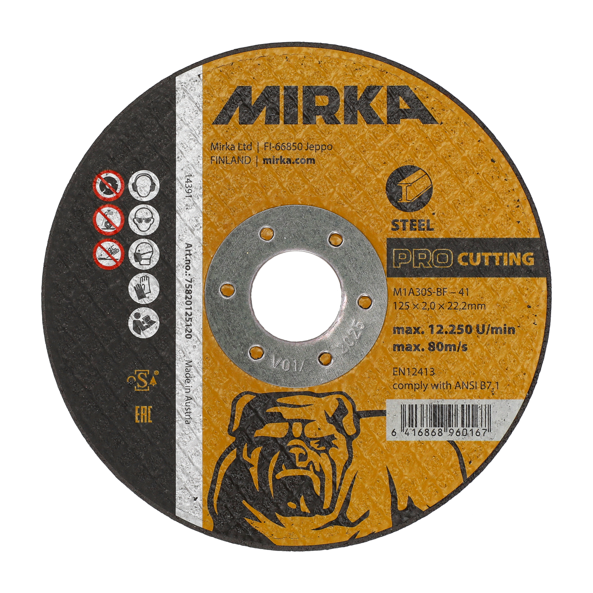 mirka Katkaisulaikka mirka pro 125x2,0x22,2mm m1a30s-bf teräs