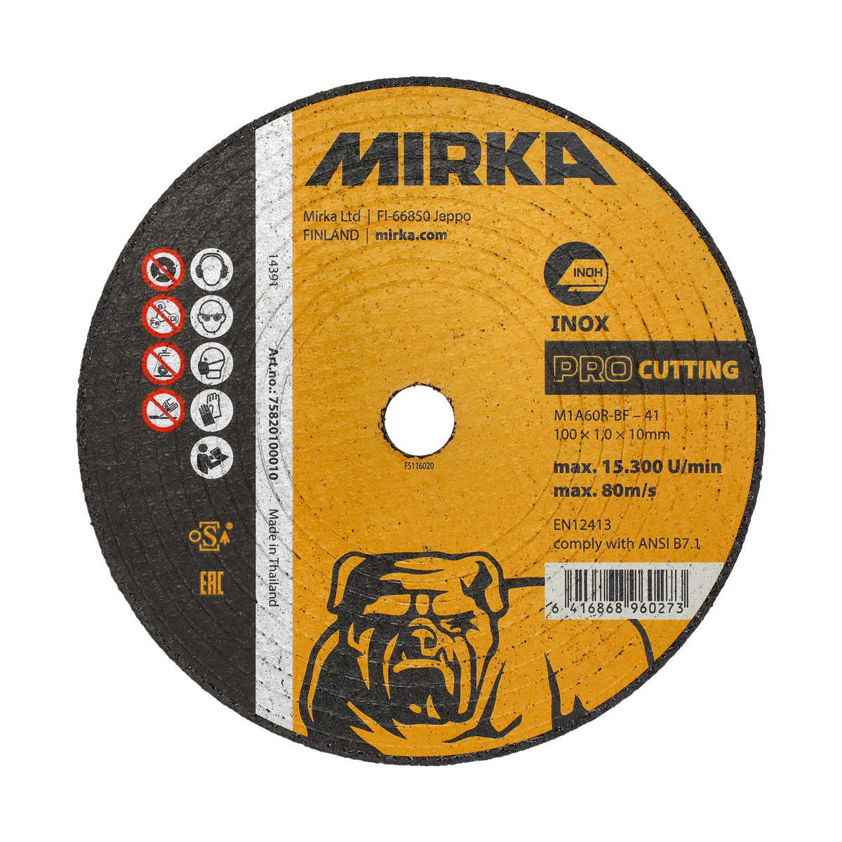 mirka Katkaisulaikka mirka pro 100x1,0x10mm m1a60r-bf inox