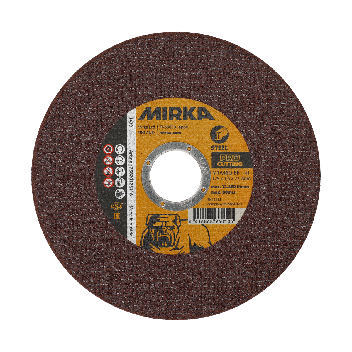 mirka Katkaisulaikka mirka pro 125x1,6x22,2mm m1a46q-bf teräs