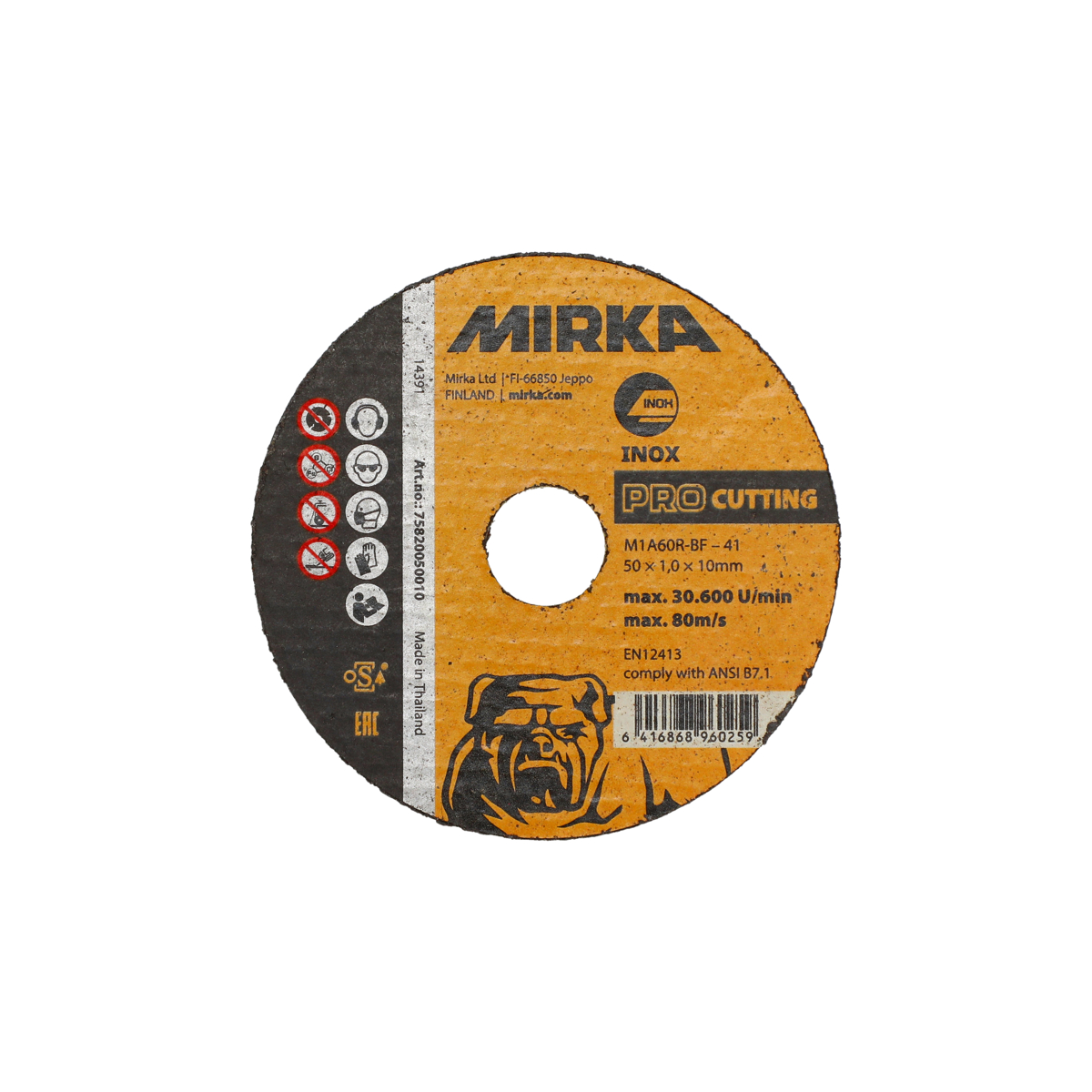 mirka Katkaisulaikka mirka pro 50x1,0x10mm m1a60r-bf inox