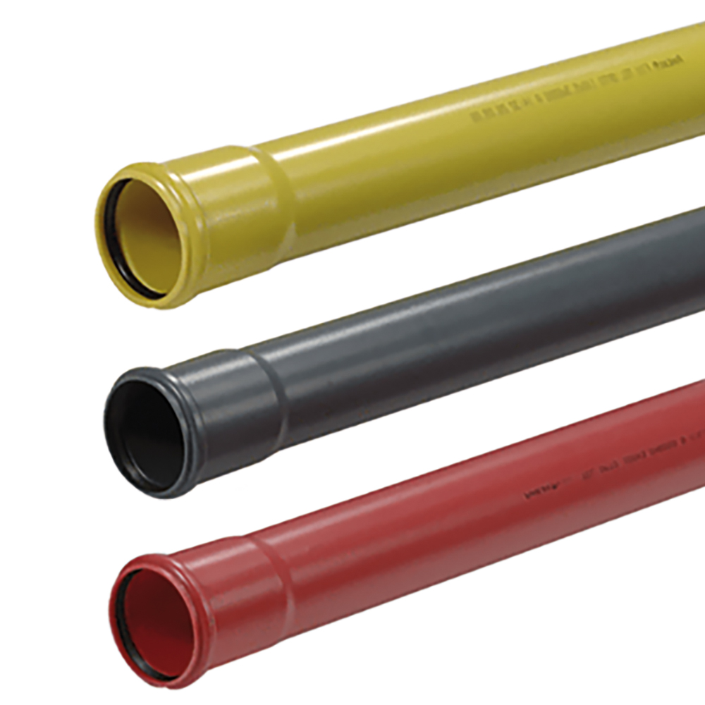pipelife Kabelskyddrör pvc grå 110x4,2 a 6m med tätning