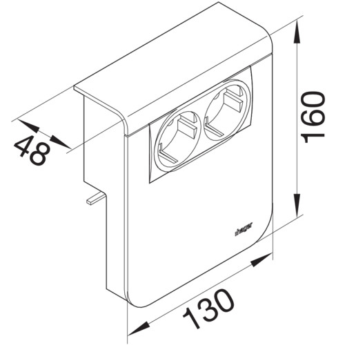 hager Sockellistuttag tehalit.sl sl20115 pr+2xrj45 cat6 vit