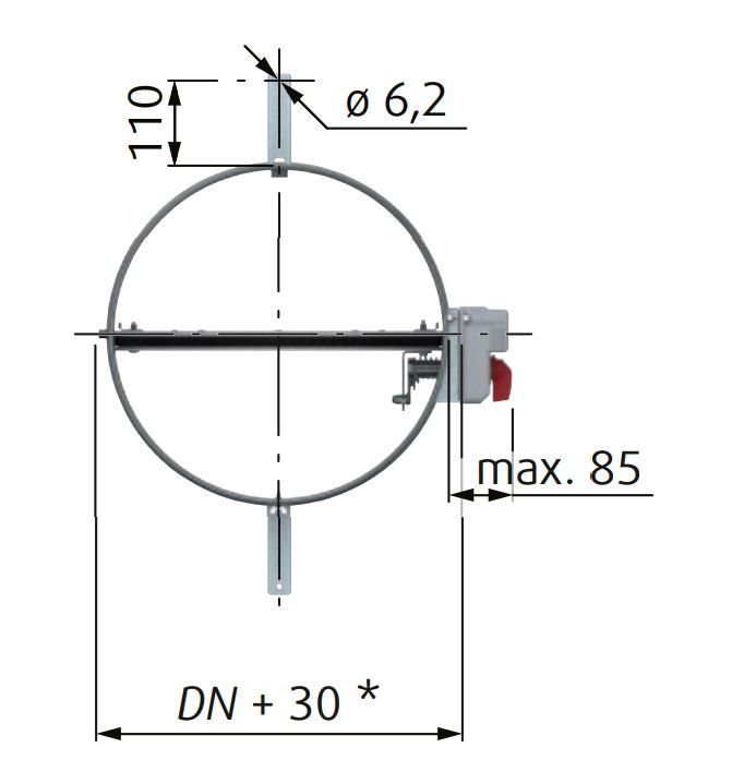 lindab Fire damper lindab fdr3g-500-ei60/90/120 s
