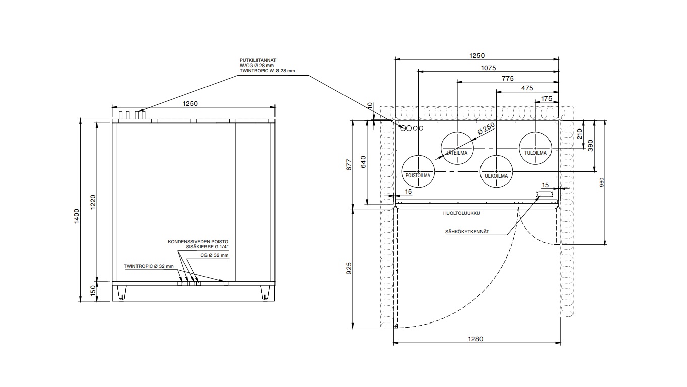 enervent Heat recovery unit zehnder pegasos z hp-w eair
