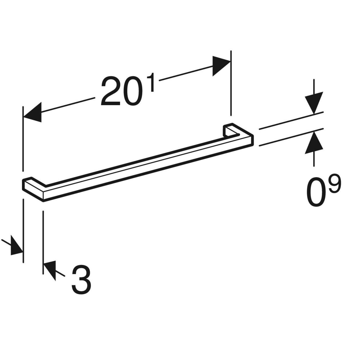 ido Handle ido 201x9x28mm satinised brass