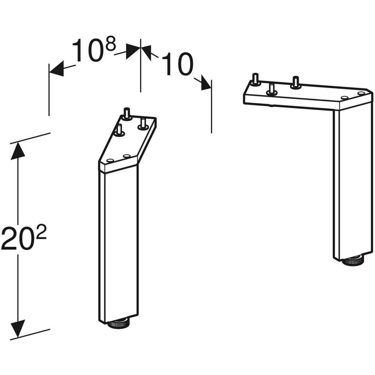 ido Set of feet ido sense art 2pcs 202mm white