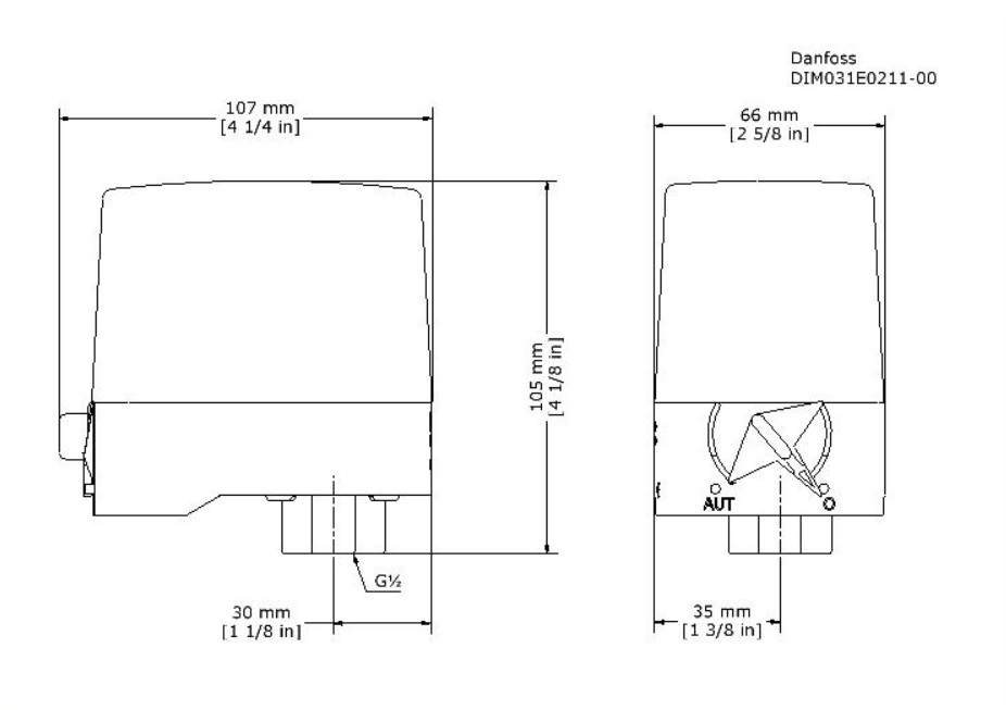 danfoss Pressostat  danfoss cs6 31e0215 2-6bar
