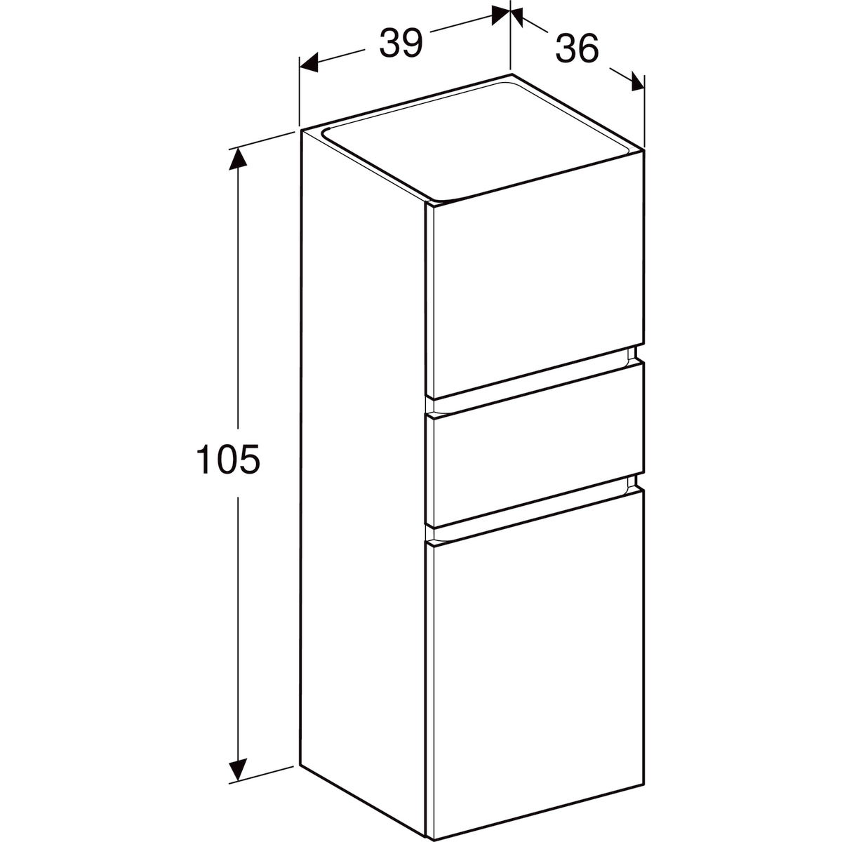 geberit Medium cabinet geberit renova plan 390x360x1050mm white