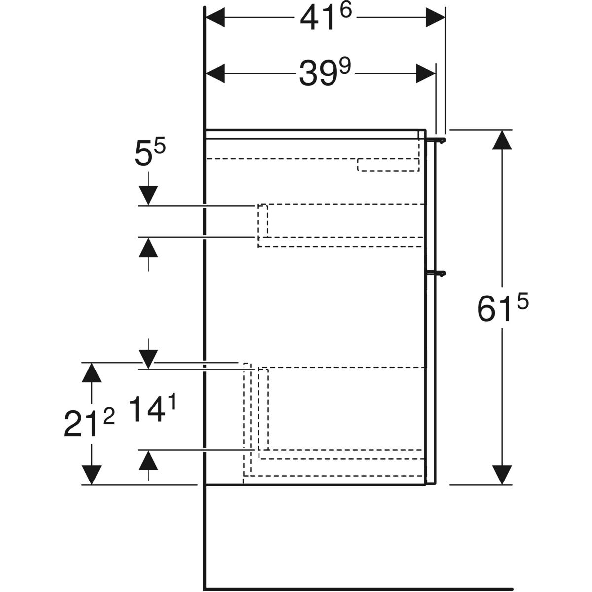 geberit Alakaappi geberit icon 592x416x615mm tammi