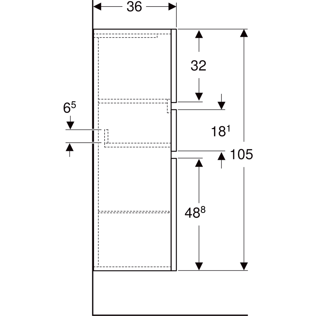 geberit Medium cabinet geberit renova plan 390x360x1050mm white