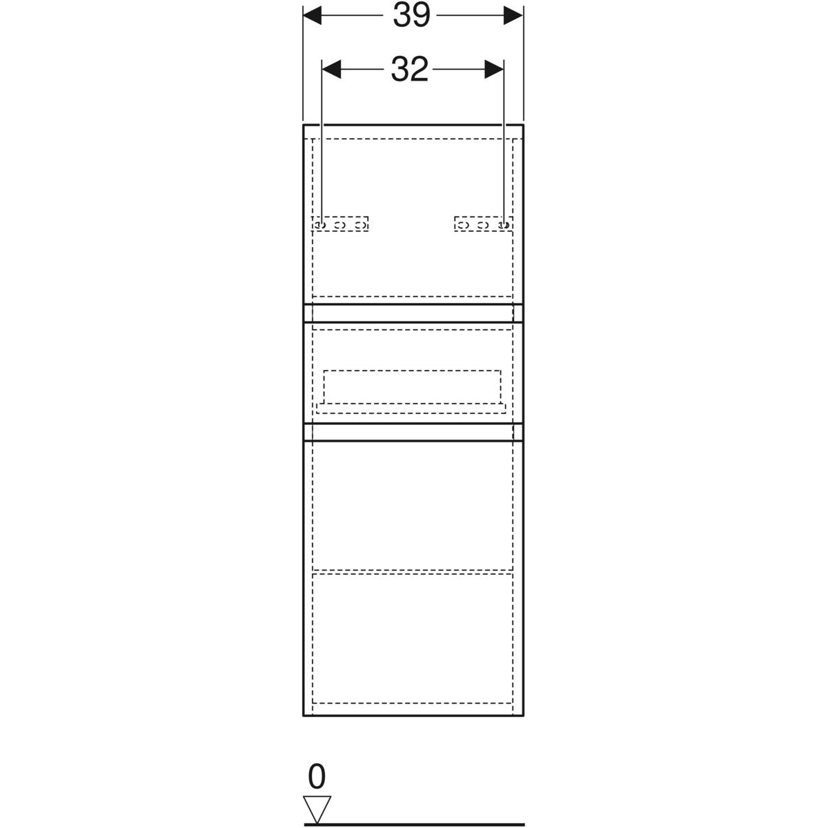 geberit Medium cabinet geberit renova plan 390x360x1050mm white