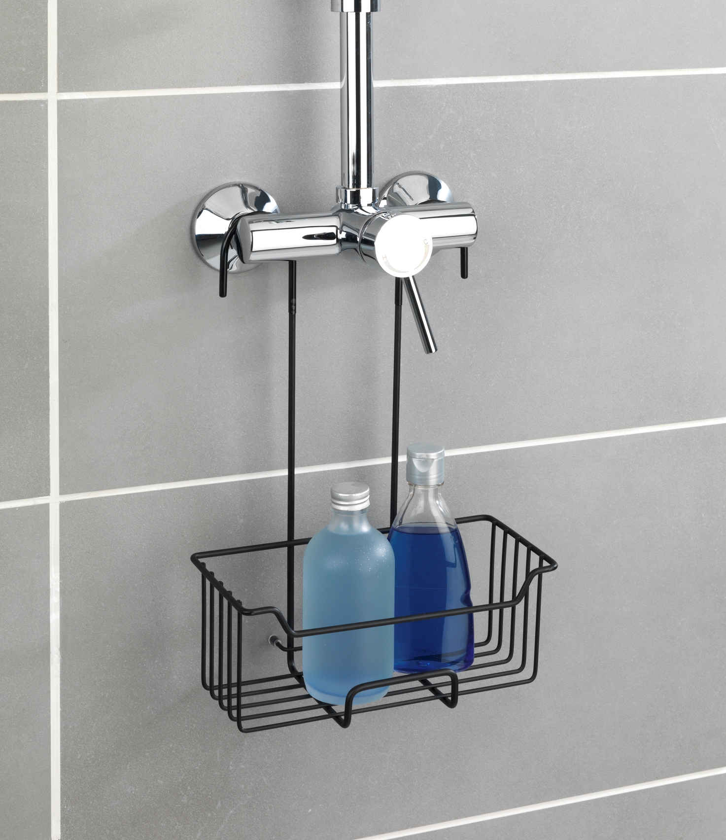 wenko Shower caddy wenko milo 25x36x14cm ss black for mixer