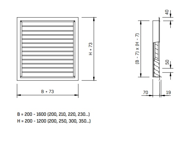 fläktgroup Ulkosäleikkö fläktgroup ris-sfe1000x600