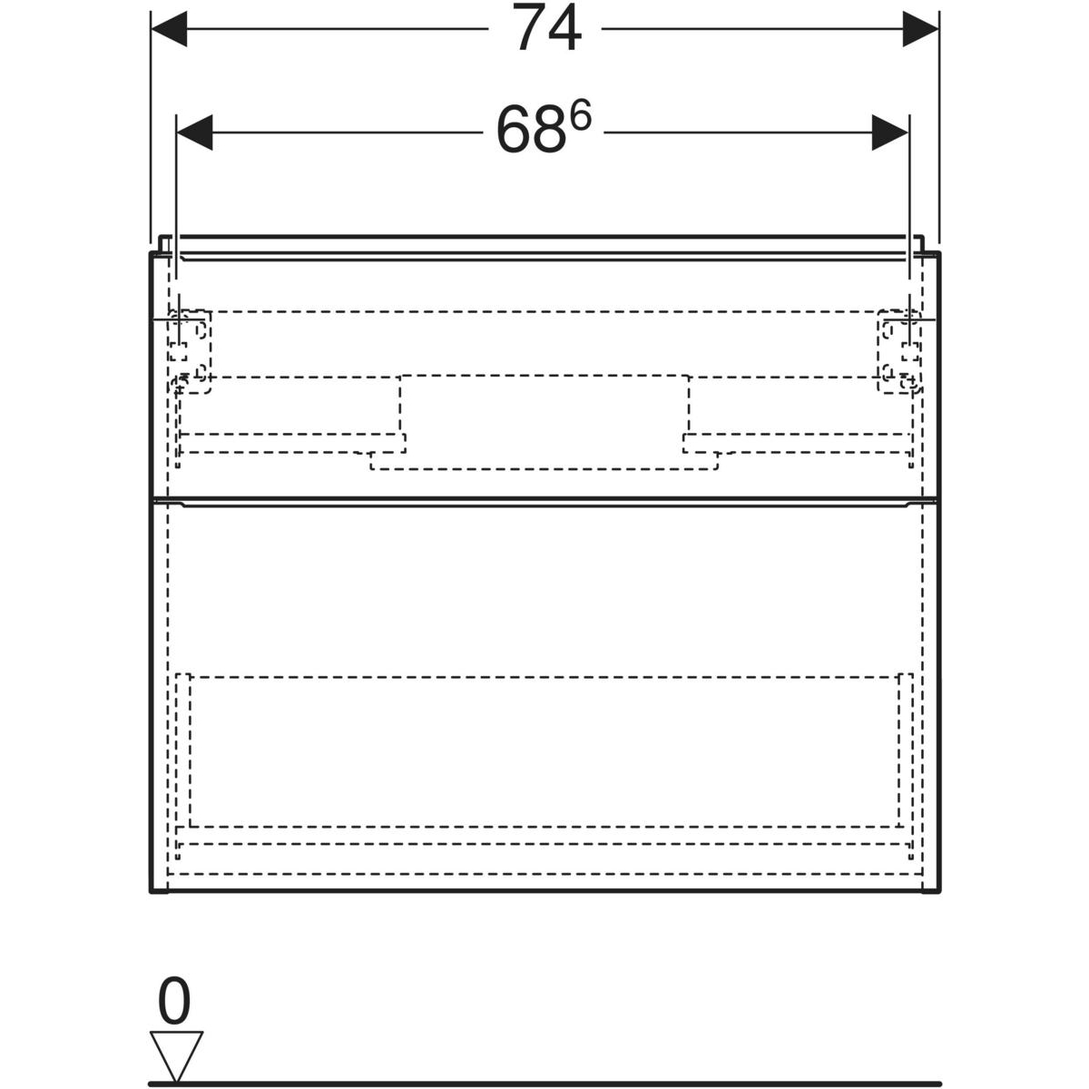geberit Cabinet for washbasin icon 740x416x615mm hickory