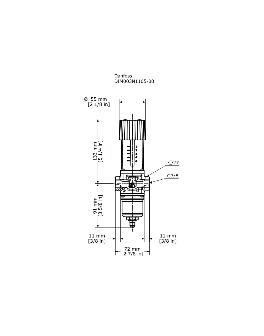danfoss Vesiventtiili danfoss wvfx-10 g3/8 003n110500