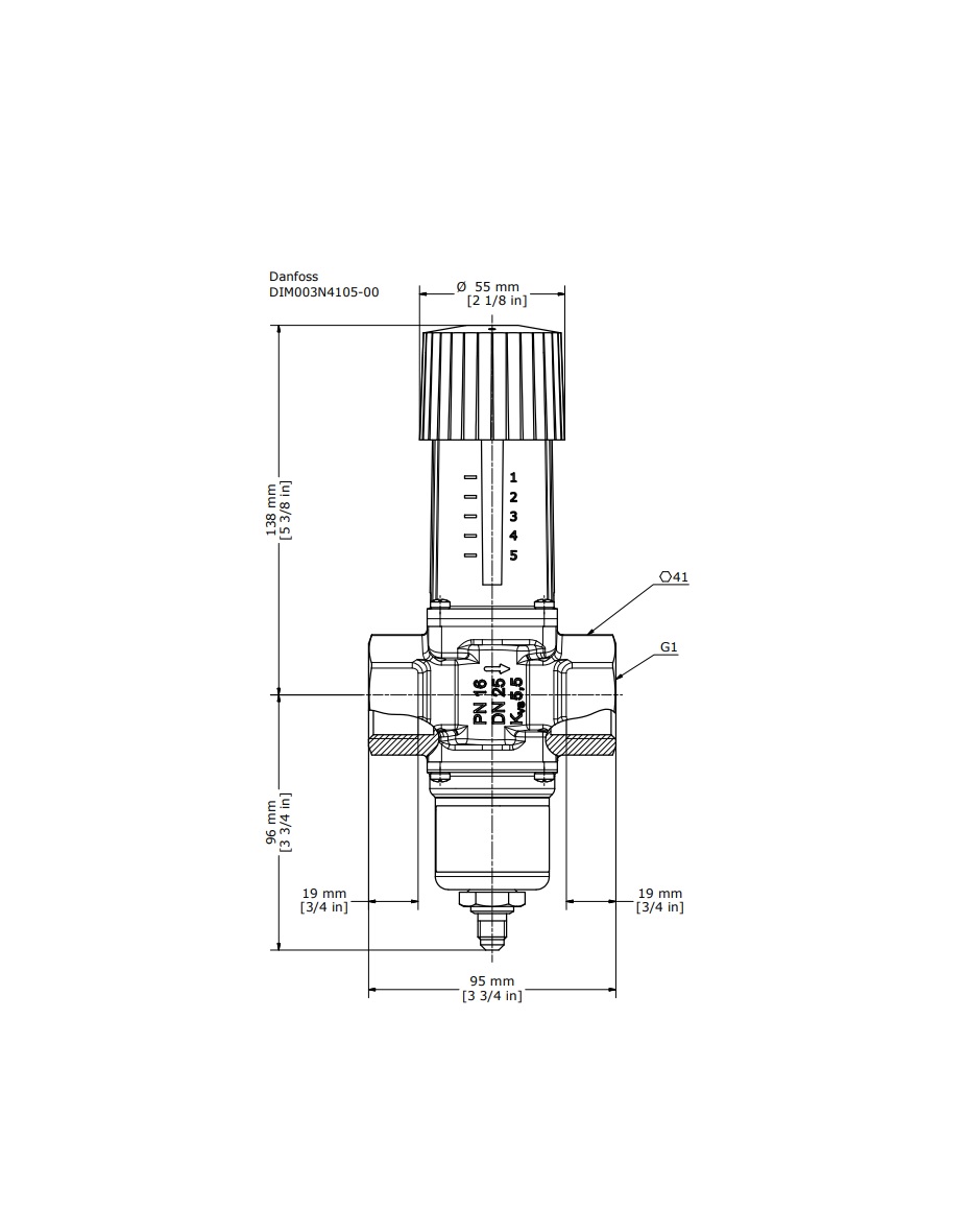 danfoss Vattenventil wvfx-25 g1 4-23bar 003n4105