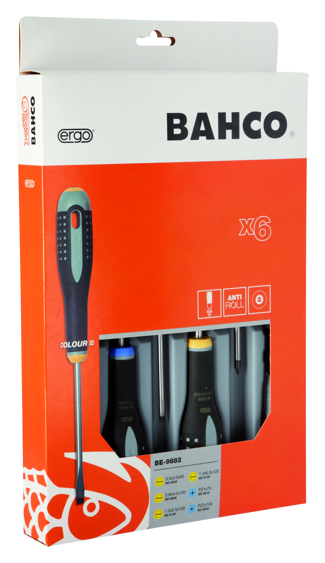 bahco Skruvmejsel sats bahco be-9882 ergo pz 6pc