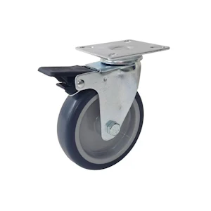 prof Länkhjul prof med broms 100mm elfz tpr 80kg
