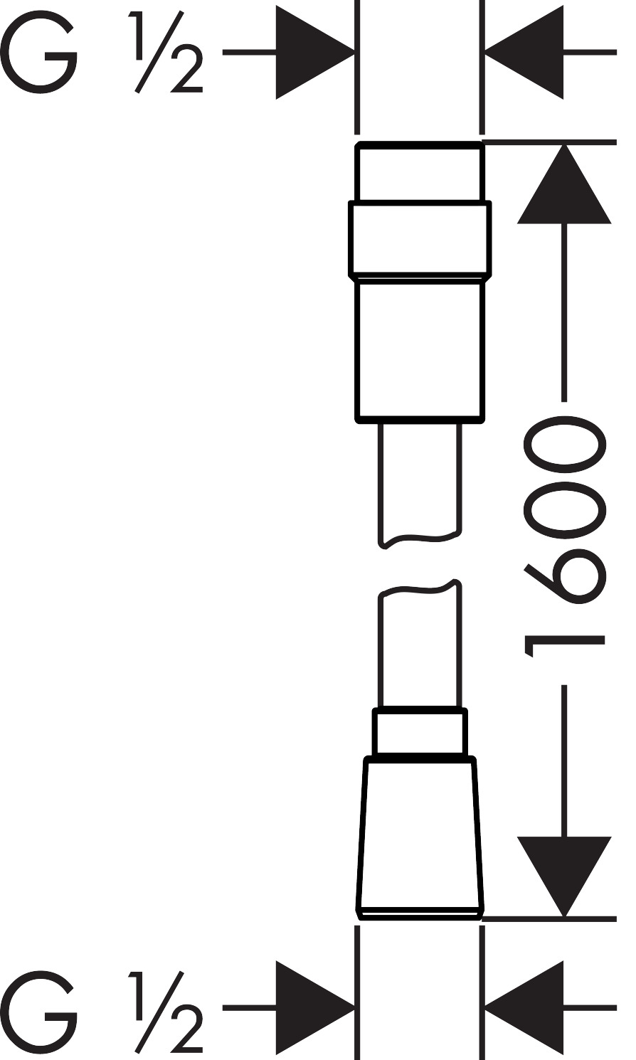 hansgrohe Duschslang hansgrohe 28248000 isiflex 160 cm