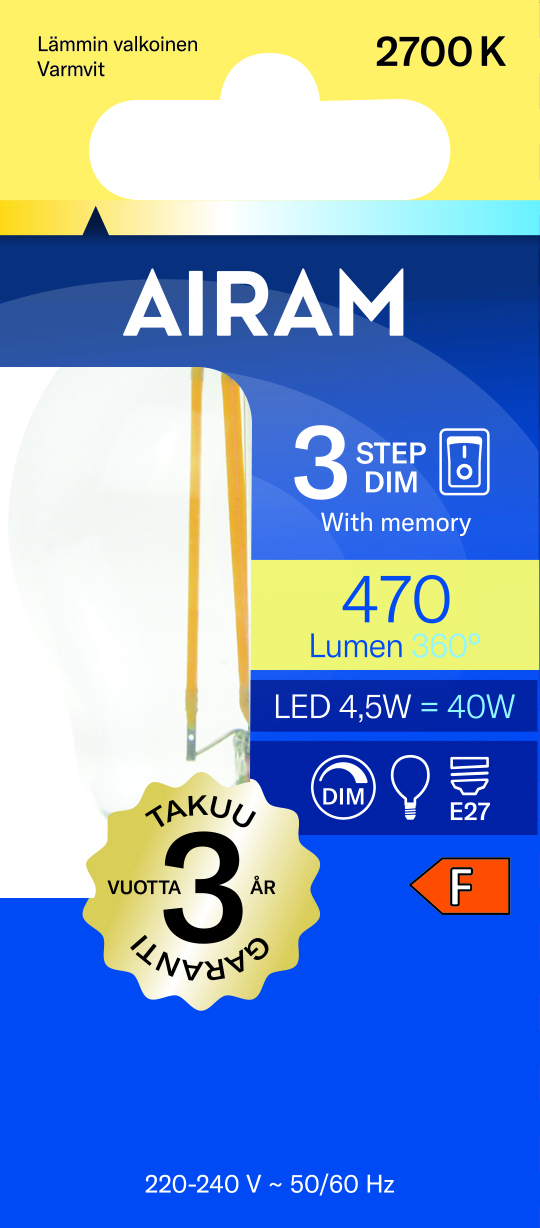 airam Led lamp airam a67 840 2452lm e27 super op