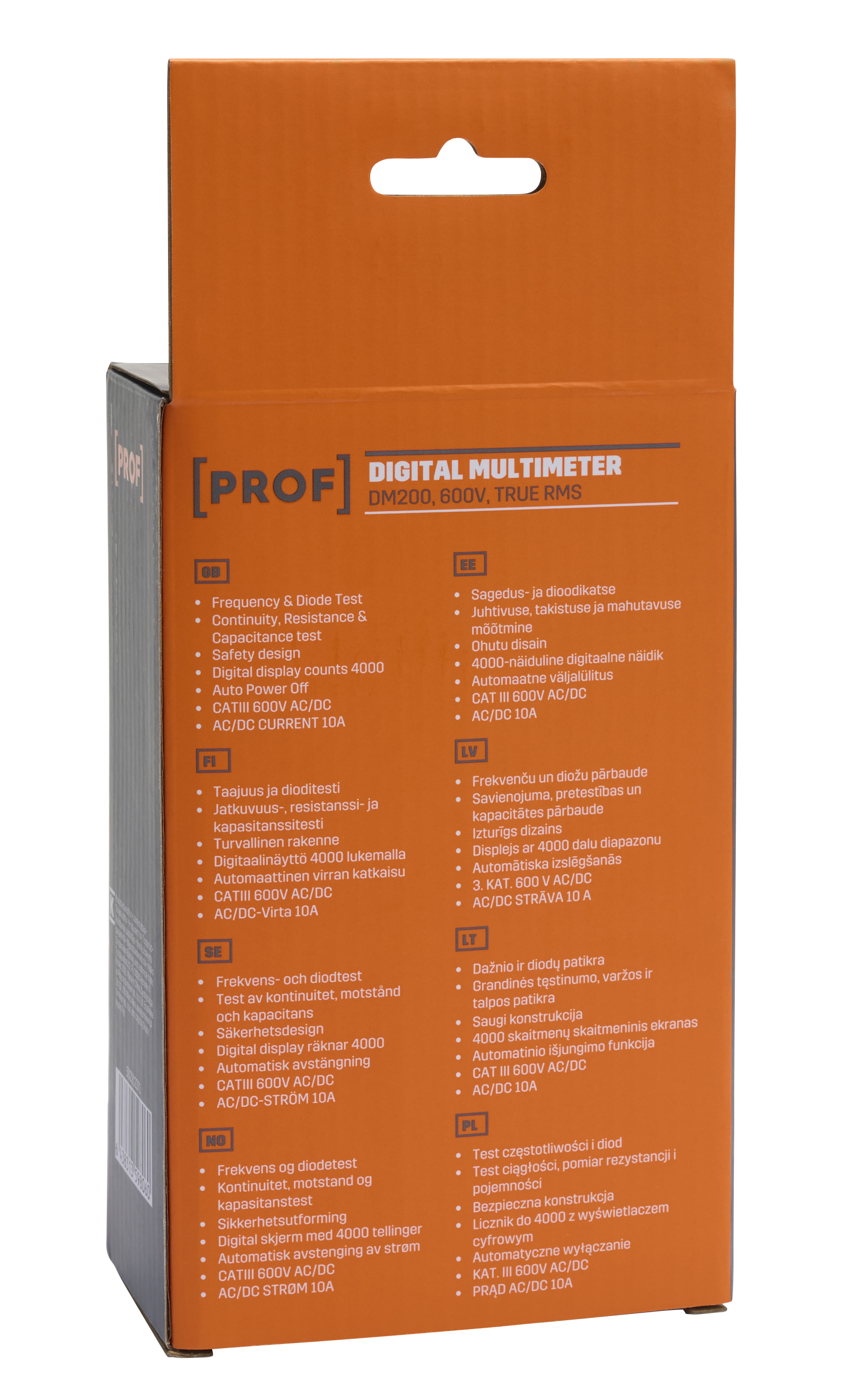 prof Digital multimeter prof dm200 600v trms
