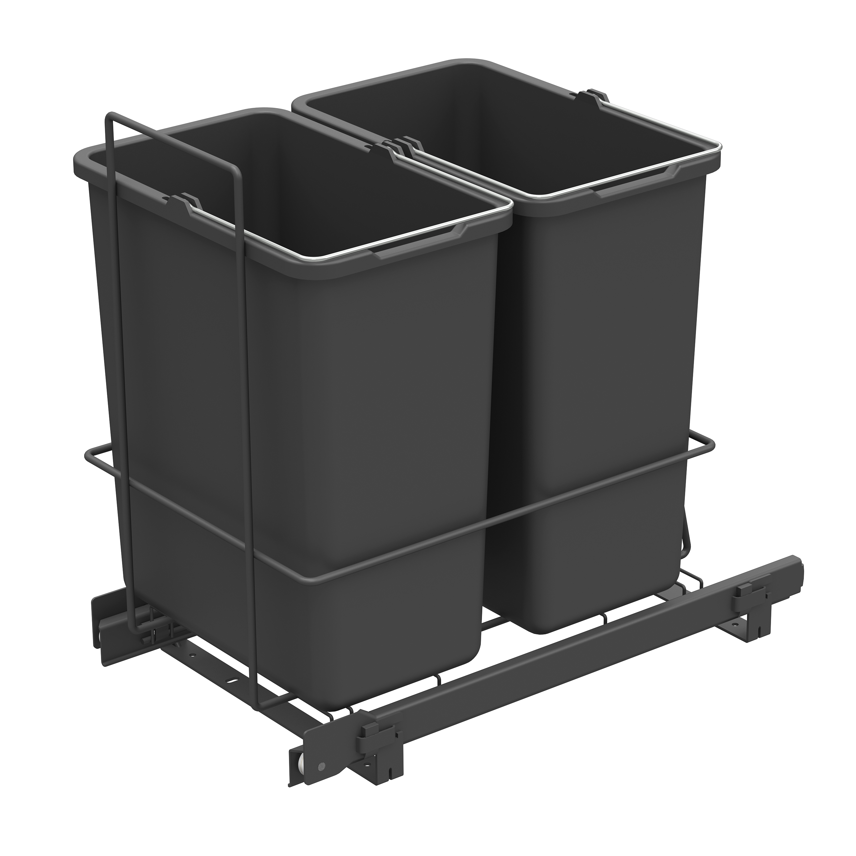 lanka & muovi Waste sorting drawer lm 2 bins 62/2 anthracite