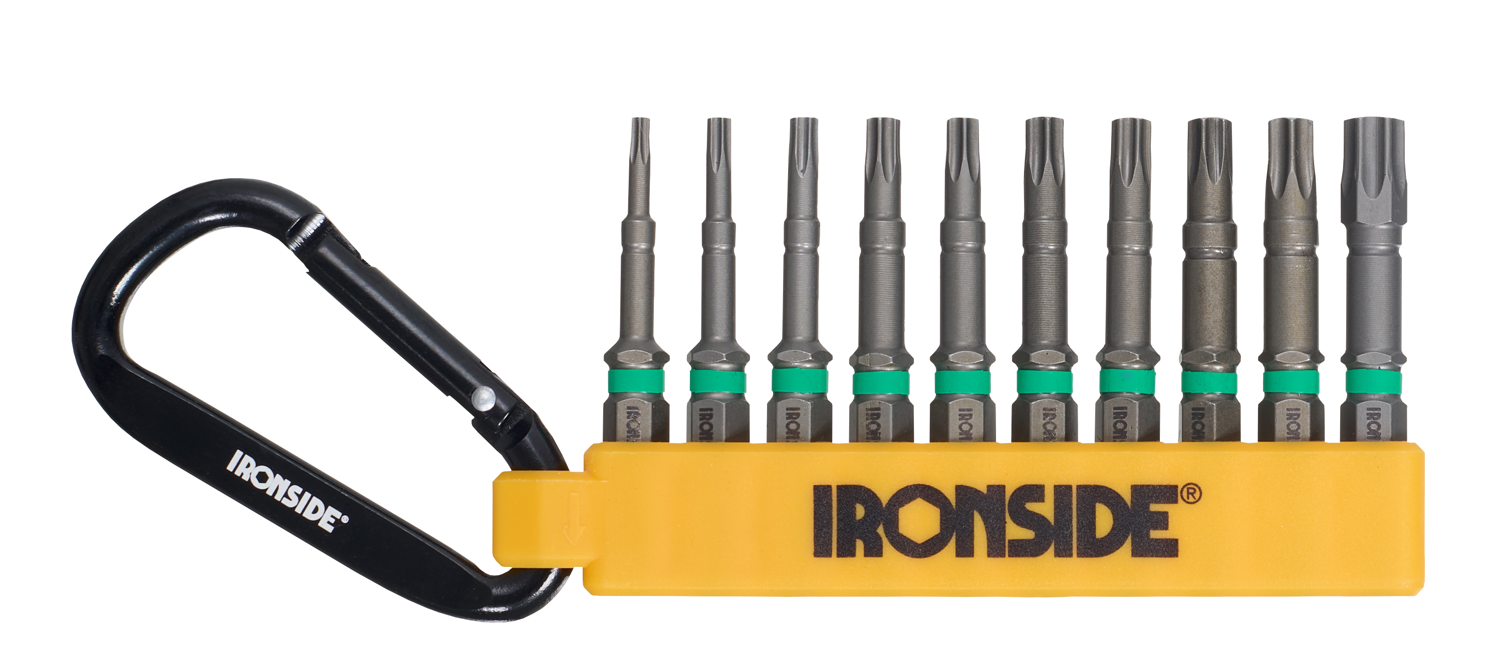 BIT SET IRONSIDE 50 MM TORX CARABINER CLIP 10-PART