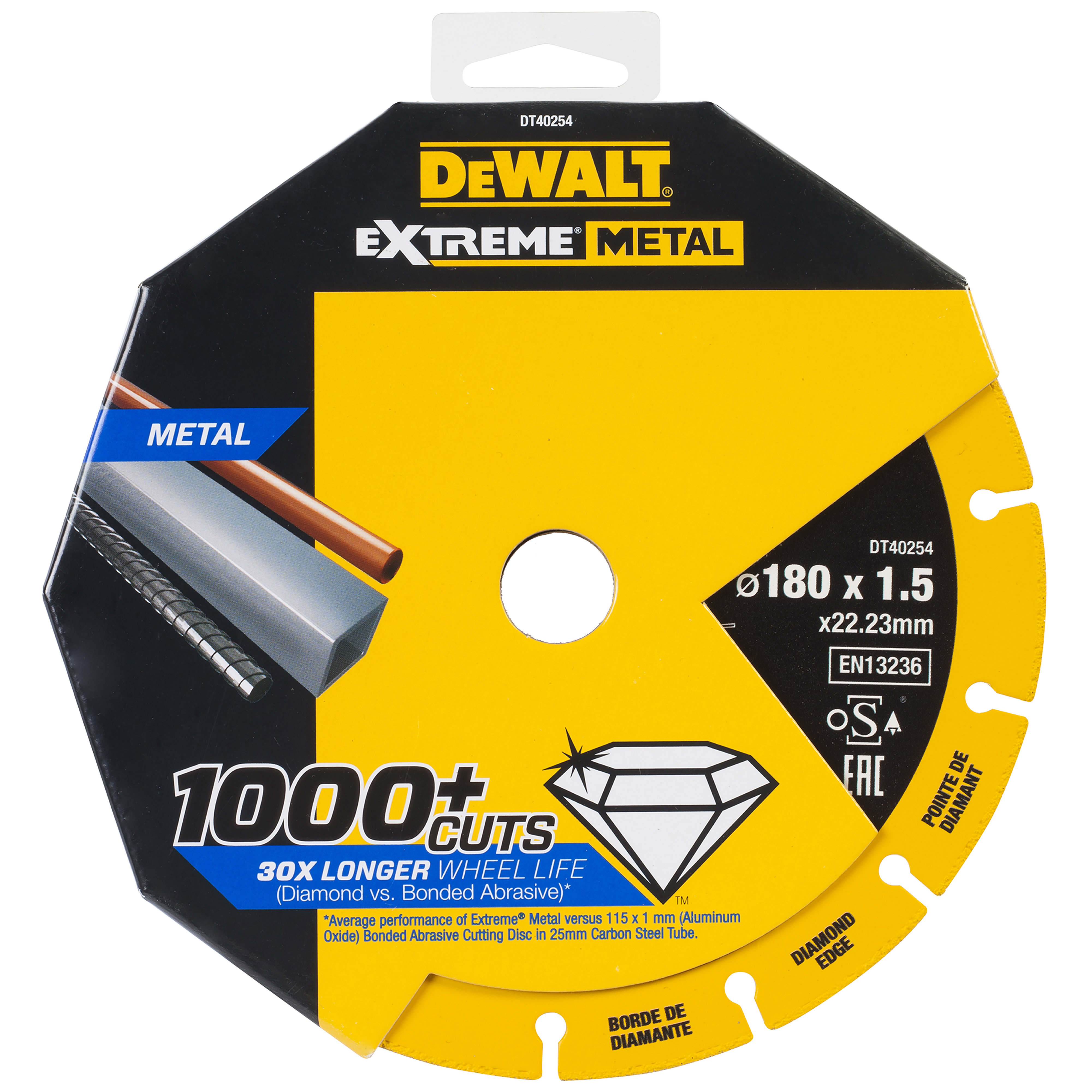 DIAMOND DISC DEWALT EXTREME METAL 180X22.23X1.5MM