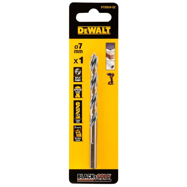 METALLIPORANTERÄ DEWALT BLACK GOLD DT20524 HSS 7MM