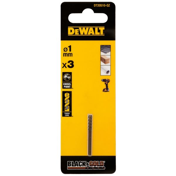 METALLIPORANTERÄ DEWALT BLACK G. DT20510 HSS 1MM 3KPL