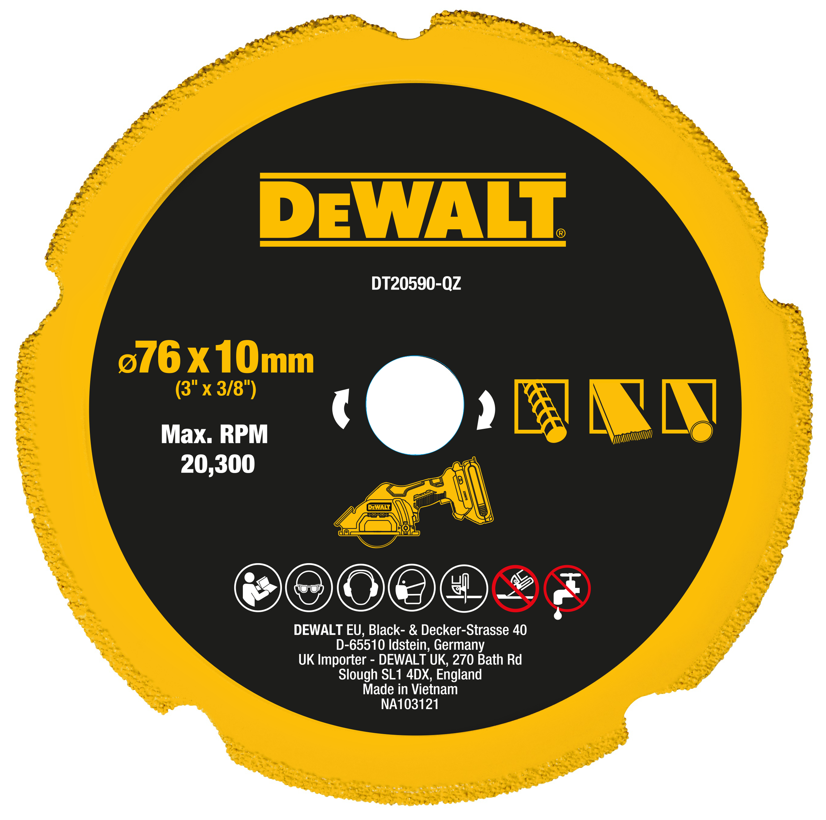 DIAMOND WHEEL DEWALT 76MM MULTI-MATERIAL