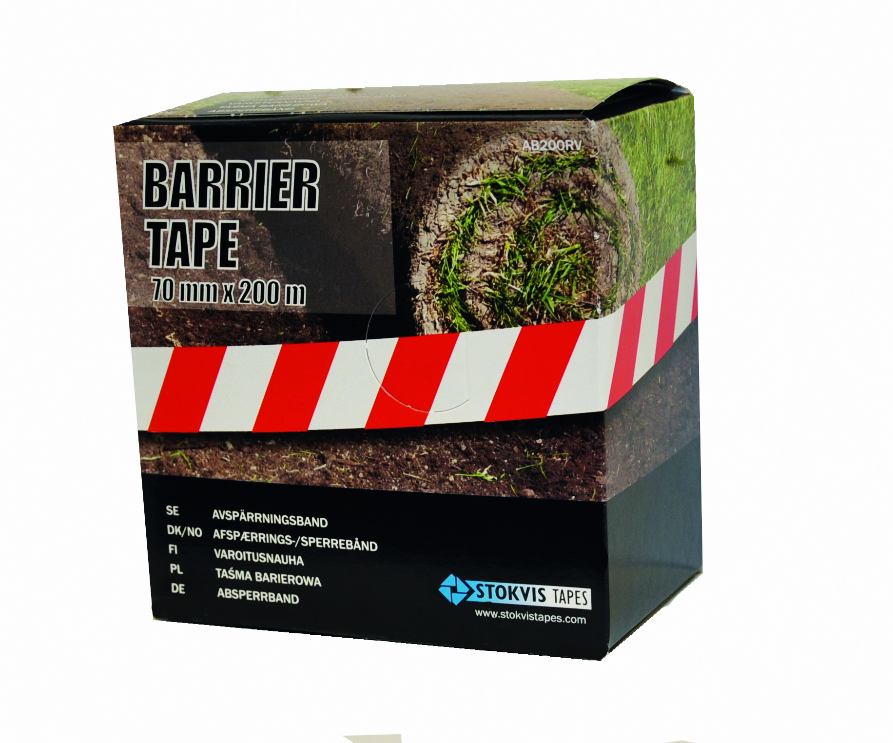 stokvis tapes Warning line 70mmx100m red/white (no glue)