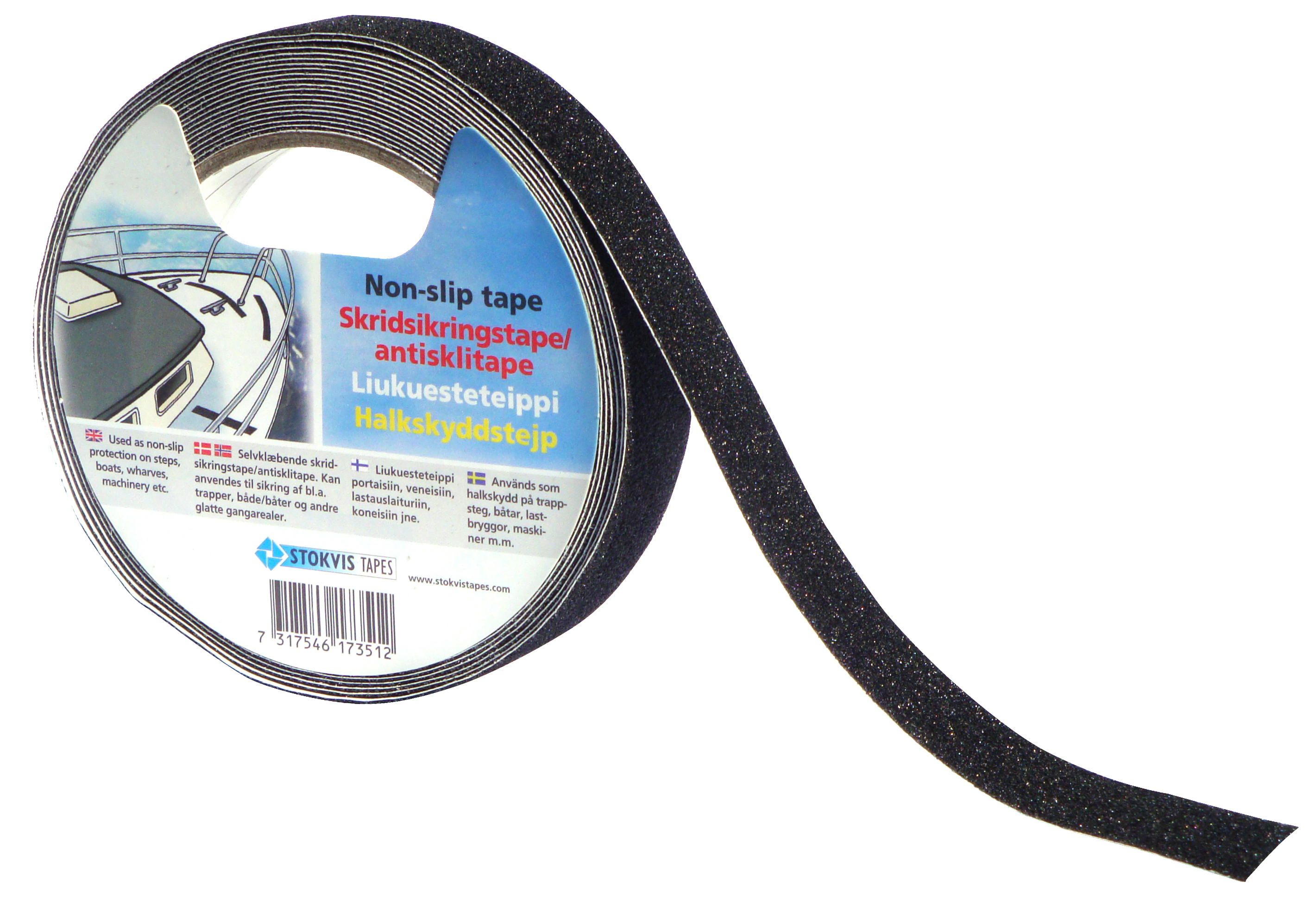 stokvis tapes Halkskyddstejp 25mm x 18m svart