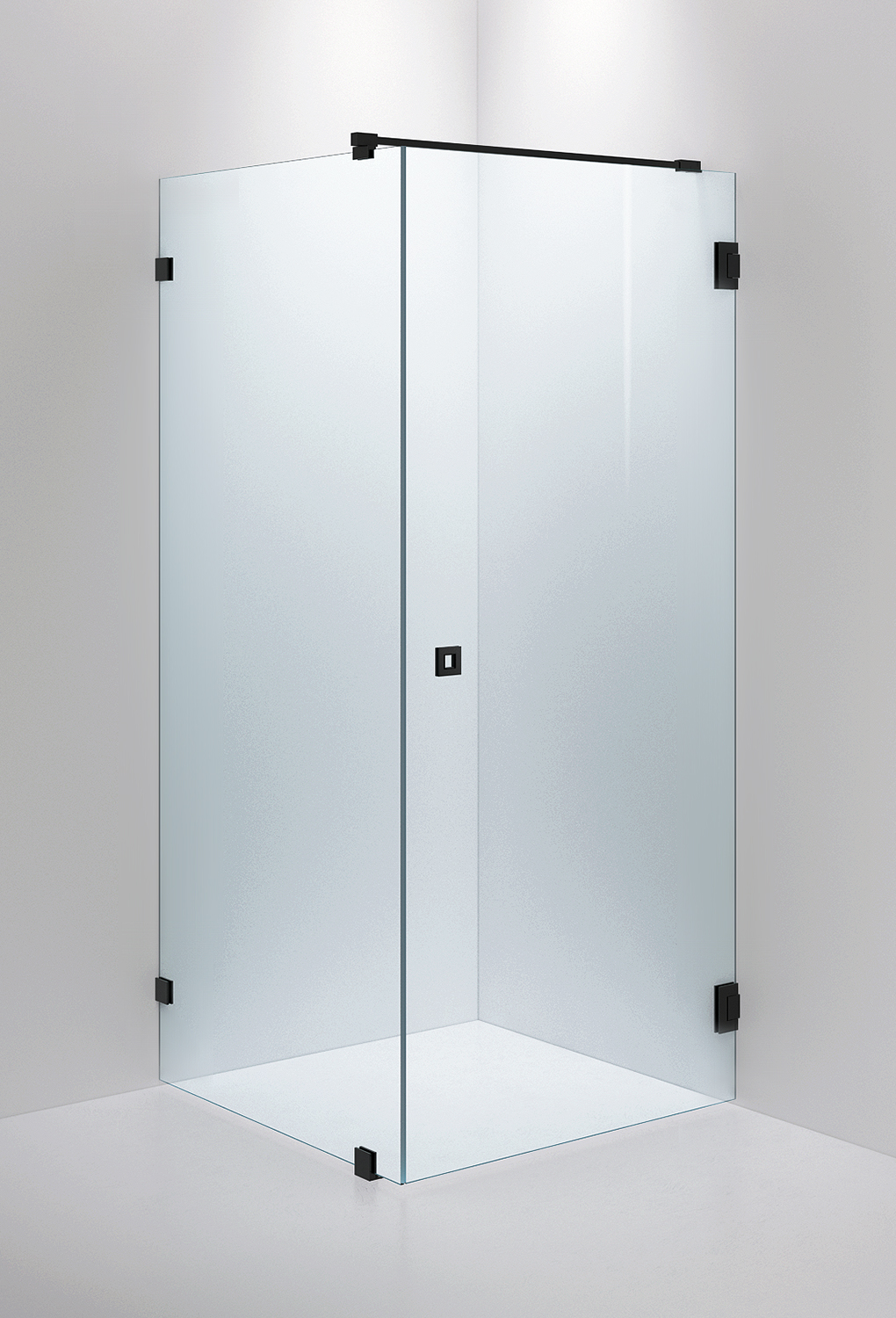 inr Shower wall arc 13 clear, black, 900x900
