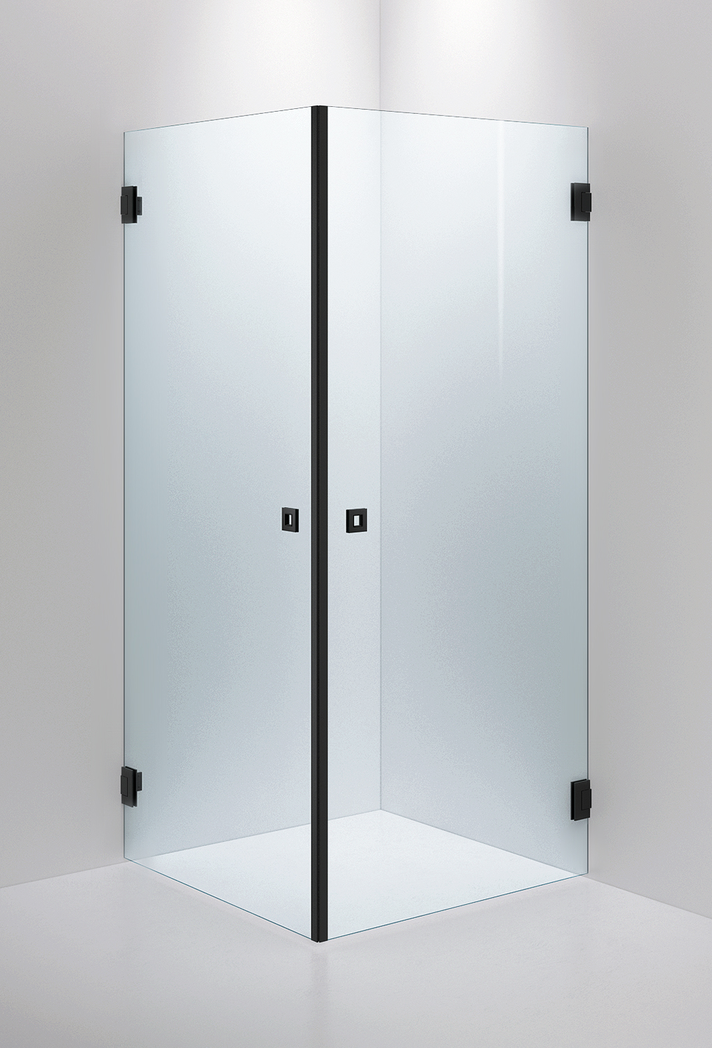 inr Shower wall arc 12 clear, black, 900x900