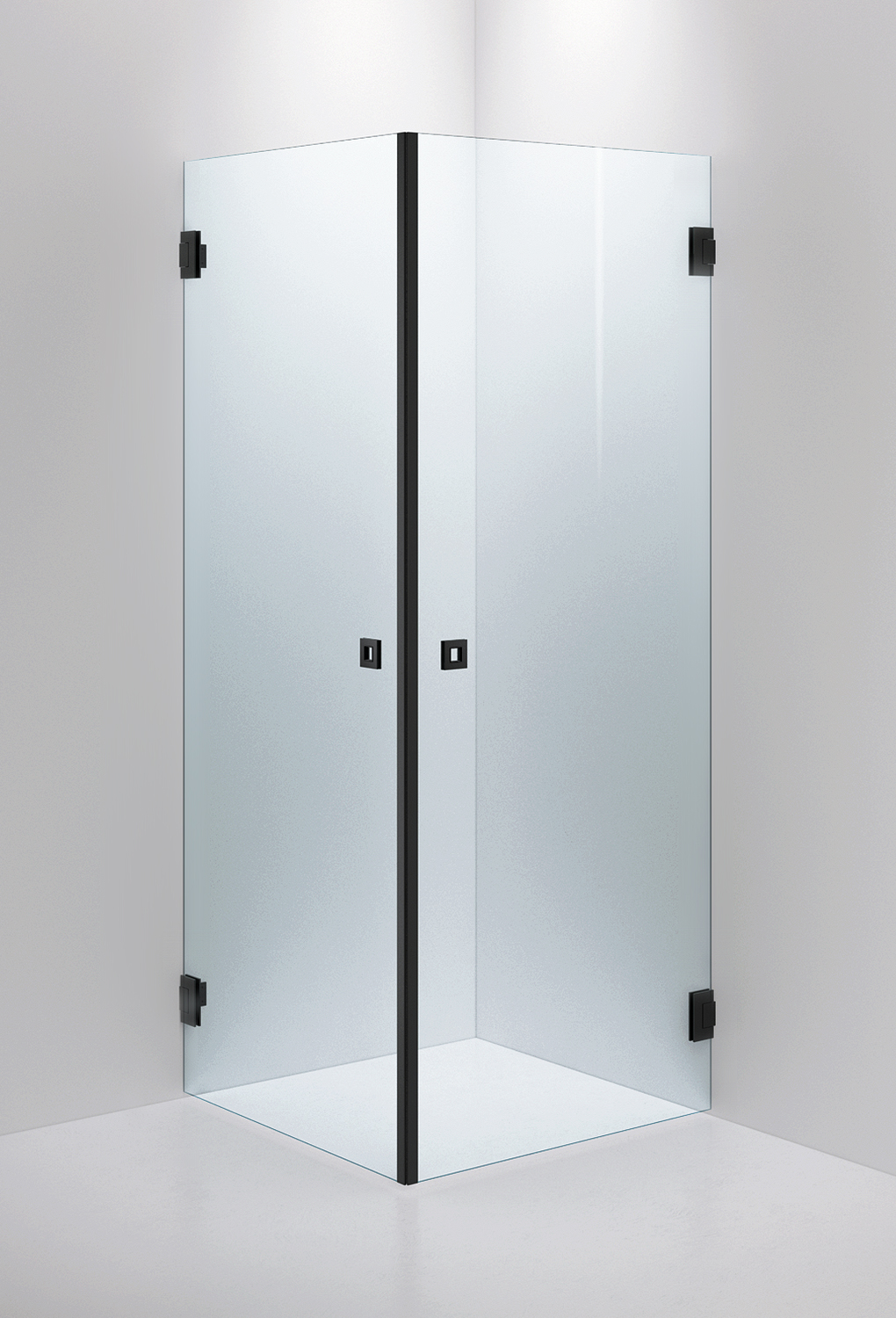 SHOWER WALL ARC 12 CLEAR, BLACK, 800X800