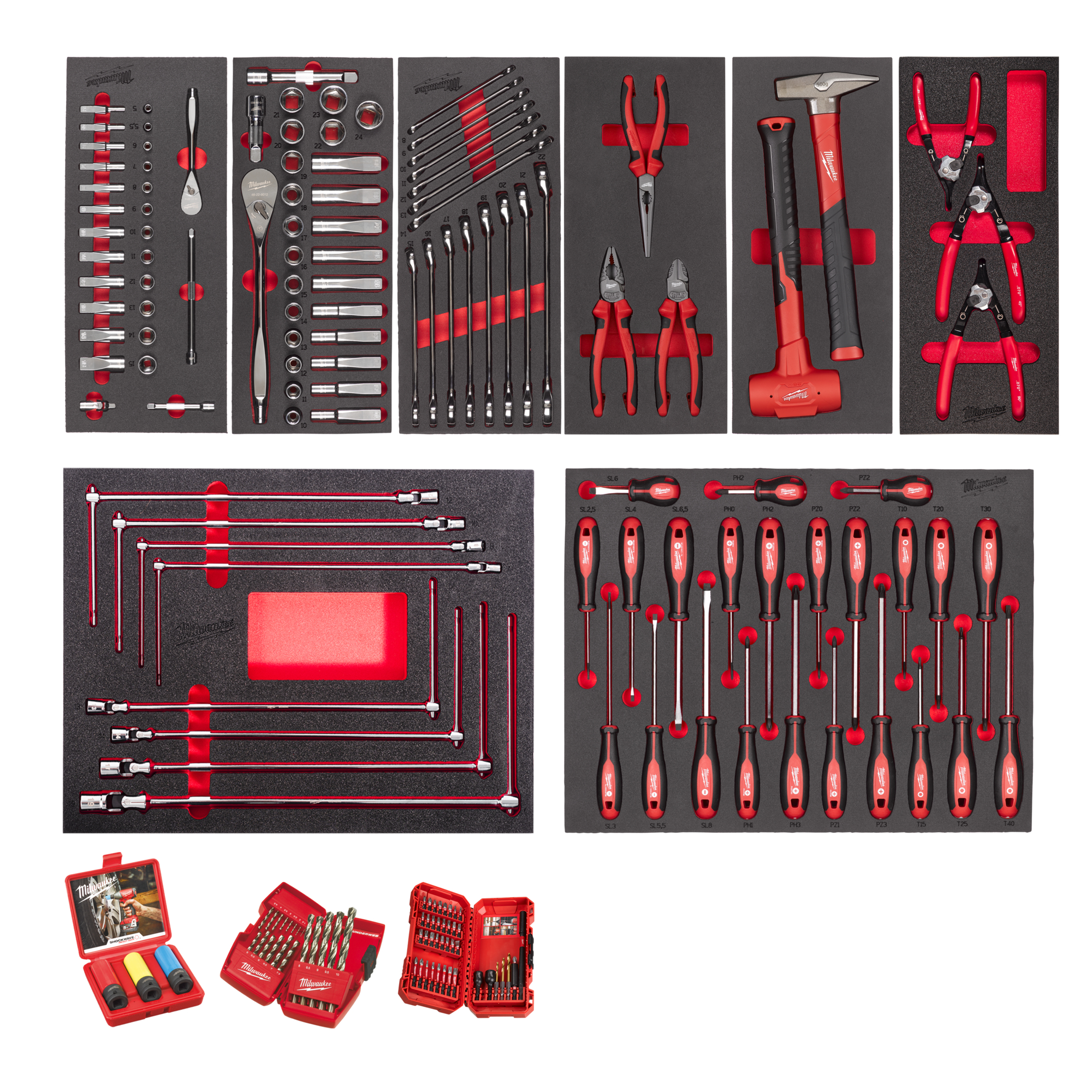 milwaukee Foam insert milwaukee automotive 172pc