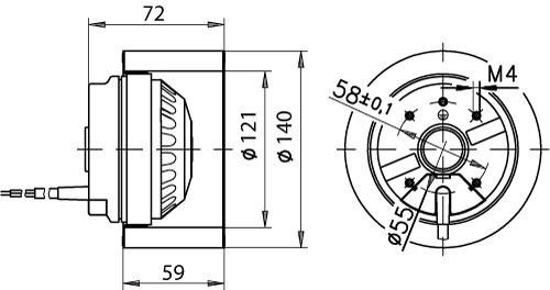 ebmpapst Radialfläkt r2e140ai2805 4uf 160w höger