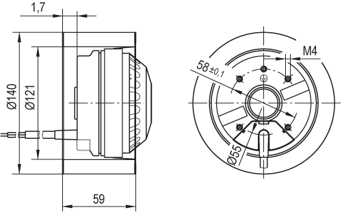 ebmpapst Puhallin r2e140ae7734 2uf 93w