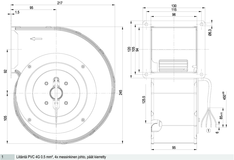 ebmpapst Fan g2e140pi2814 4uf 185w right