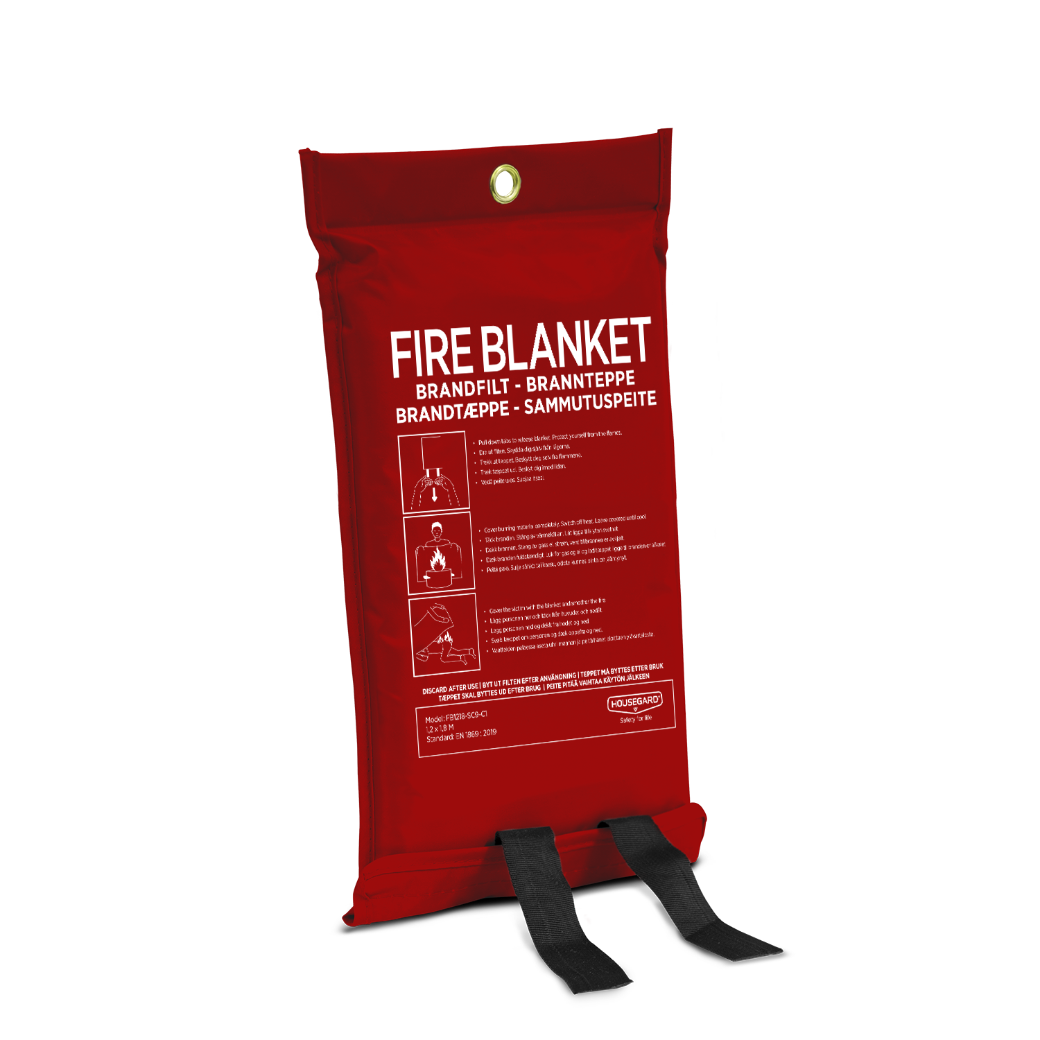 housegard Fire blanket 120cmx180cm silicone coated blanket