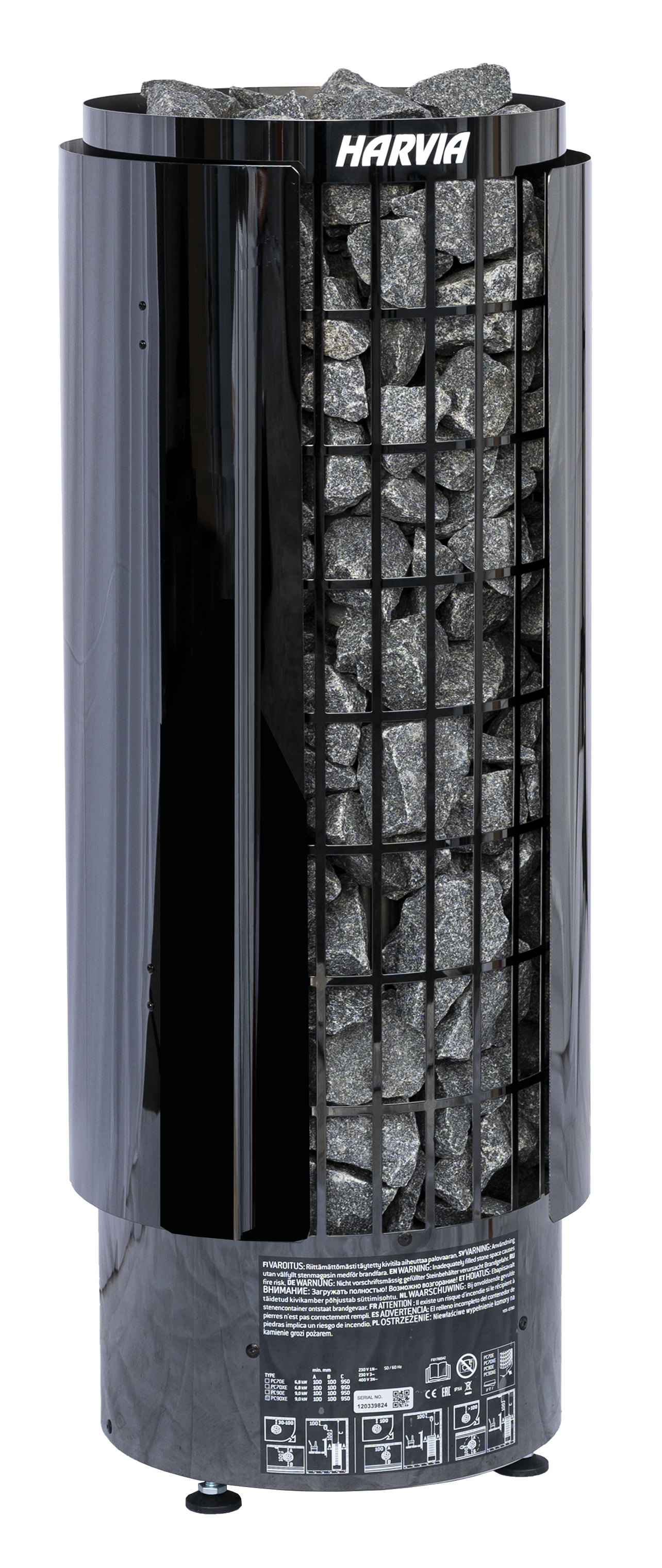 harvia Suojaseinä harvia cilindro black steel hpc11m