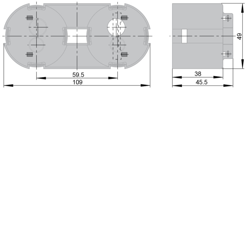 hager Kojerasia integro flow 2os. pysty d48mm s 45.5mm har