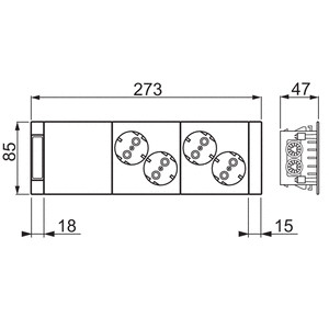 abb Kanaluttag product 4-väg, vit