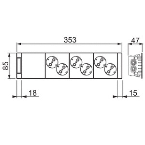 abb Kanaluttag product 6-väg, vit